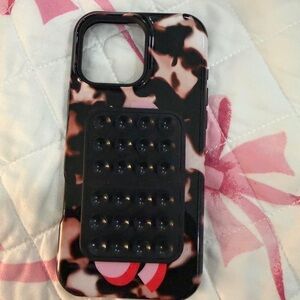 Apple Black and Pink Patterned Phone Case